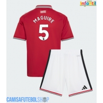 Camisa de time de futebol Manchester United Harry Maguire #5 Replicas 1º Equipamento Infantil 2026-27 Manga Curta (+ Calças curtas)